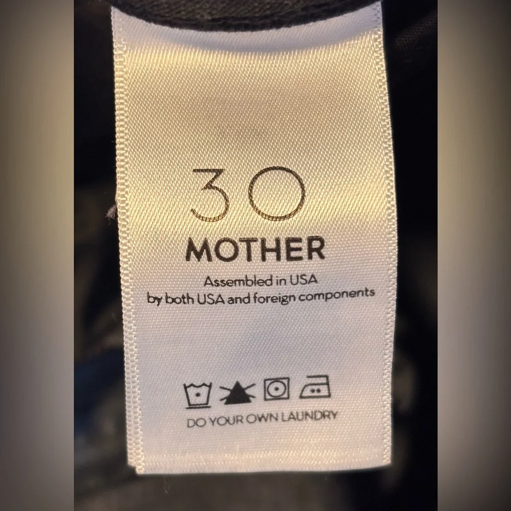 MOTHER The Hustler Ankle Black Jeans Not Guilty Wash Size 30 - Picture 4 of 16